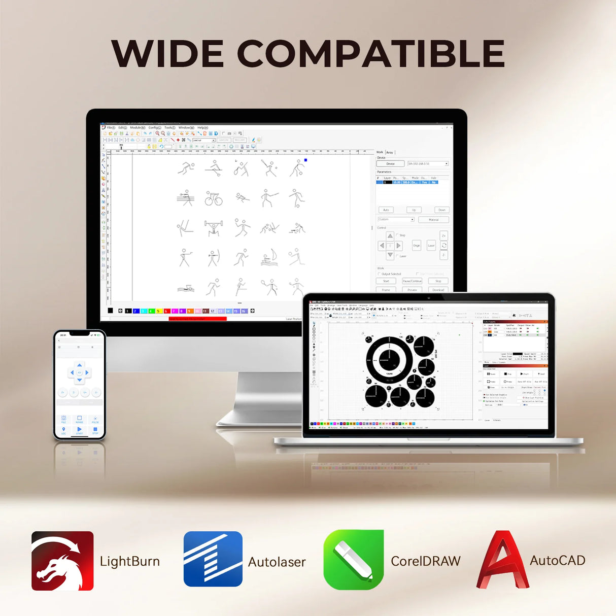 Monport Reno65 Pro Vision 65W Desktop CO2 Laser Engraver & Cutter (24" X 16") with 8MP HD Camera and Magnetic Assisted Autofocus