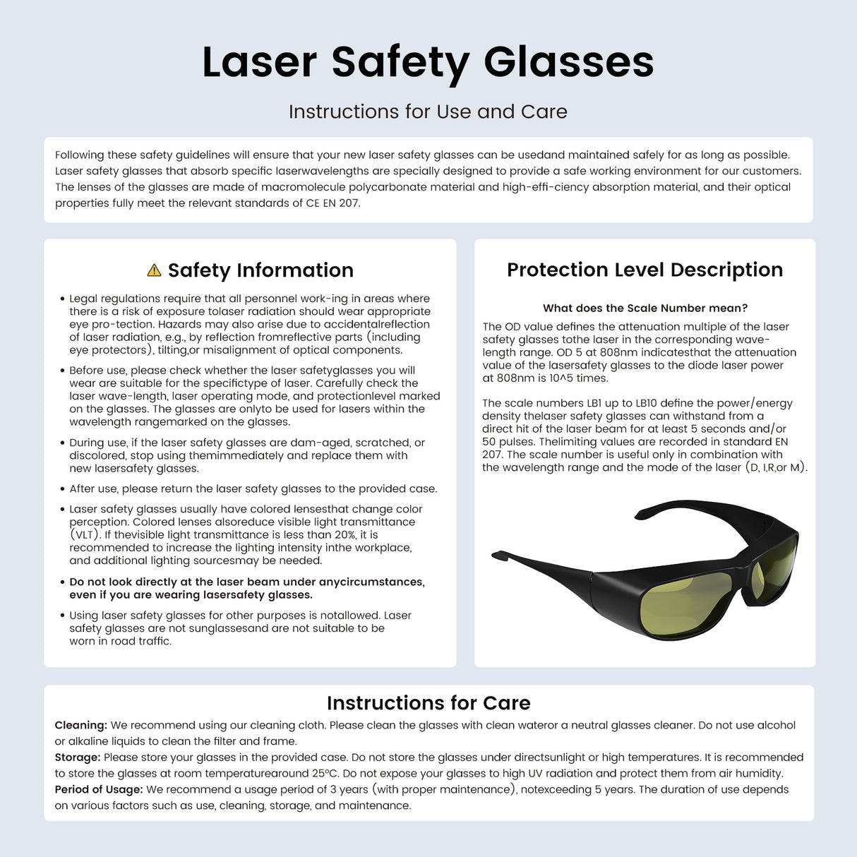 UV Laser Engravers Protective Glasses-355nm-OD5