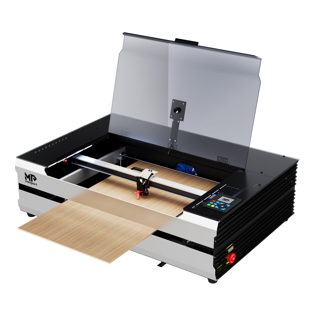 Monport Reno65 Pro Vision 65W Desktop CO2 Laser Engraver & Cutter (24" X 16") with 8MP HD Camera and Magnetic Assisted Autofocus