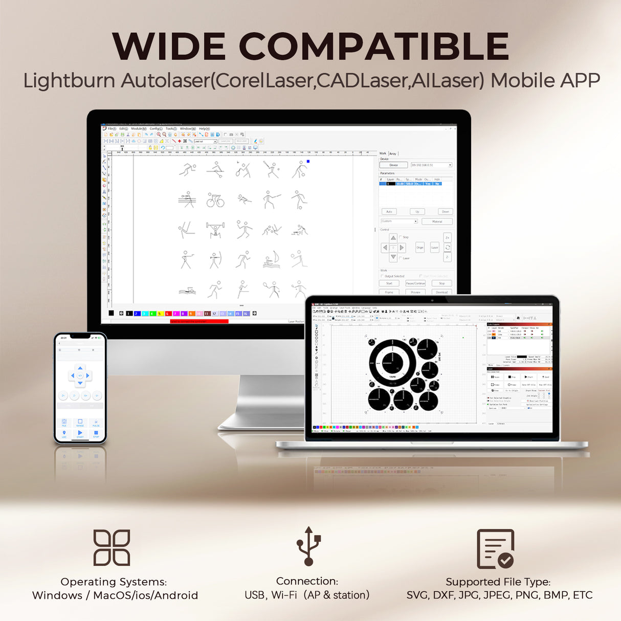 Monport Reno45 Pro 45W Desktop CO2 Laser Engraver and Cutter (16" x 12") with Brand New Assisted Autofocus