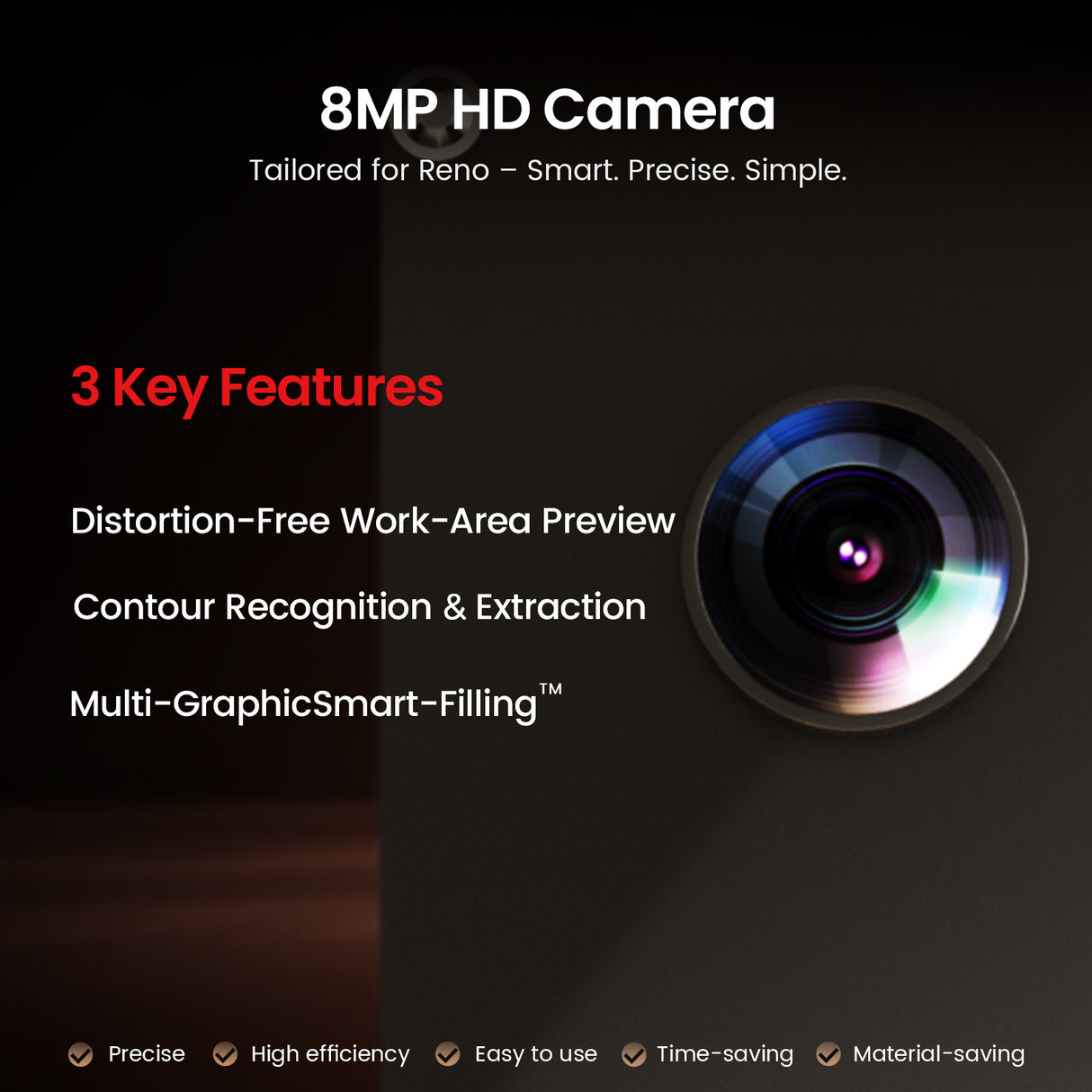 Monport Reno65 Pro Vision 65W Desktop CO2 Laser Engraver & Cutter (24" X 16") with 8MP HD Camera and Magnetic Assisted Autofocus