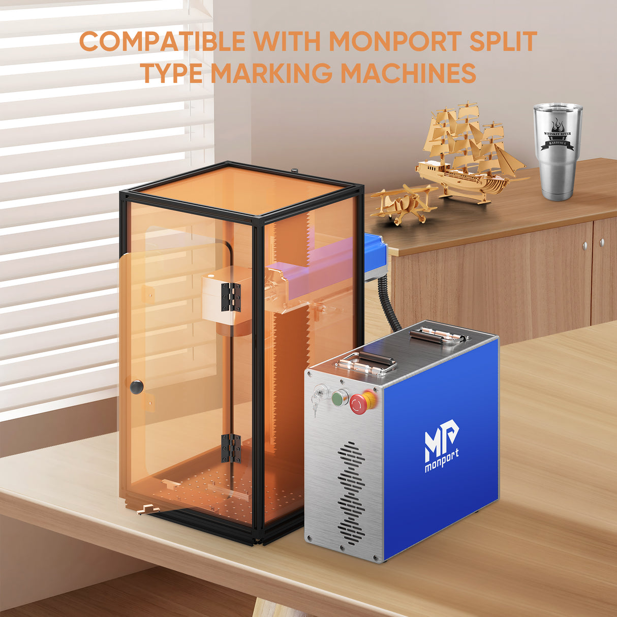Monport Laser Engraver Enclosure for GQ, GPro And GT Fiber Laser (with Door Protection Switch)