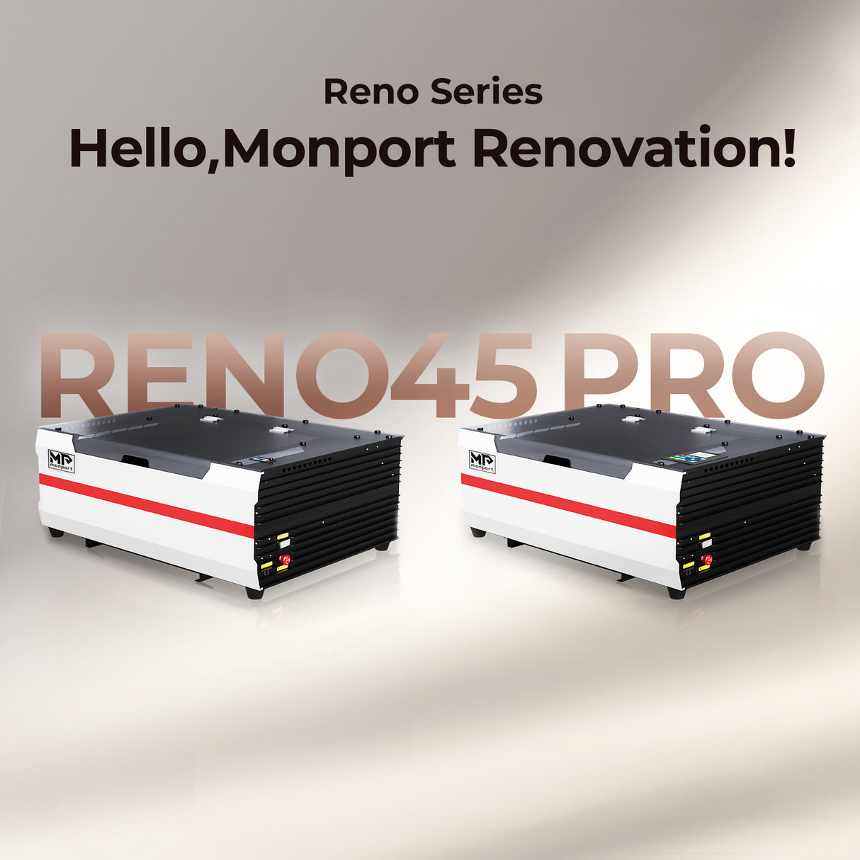 Monport Reno45 Pro 45W Desktop CO2 Laser Engraver and Cutter (16" x 12") with Brand New Assisted Autofocus