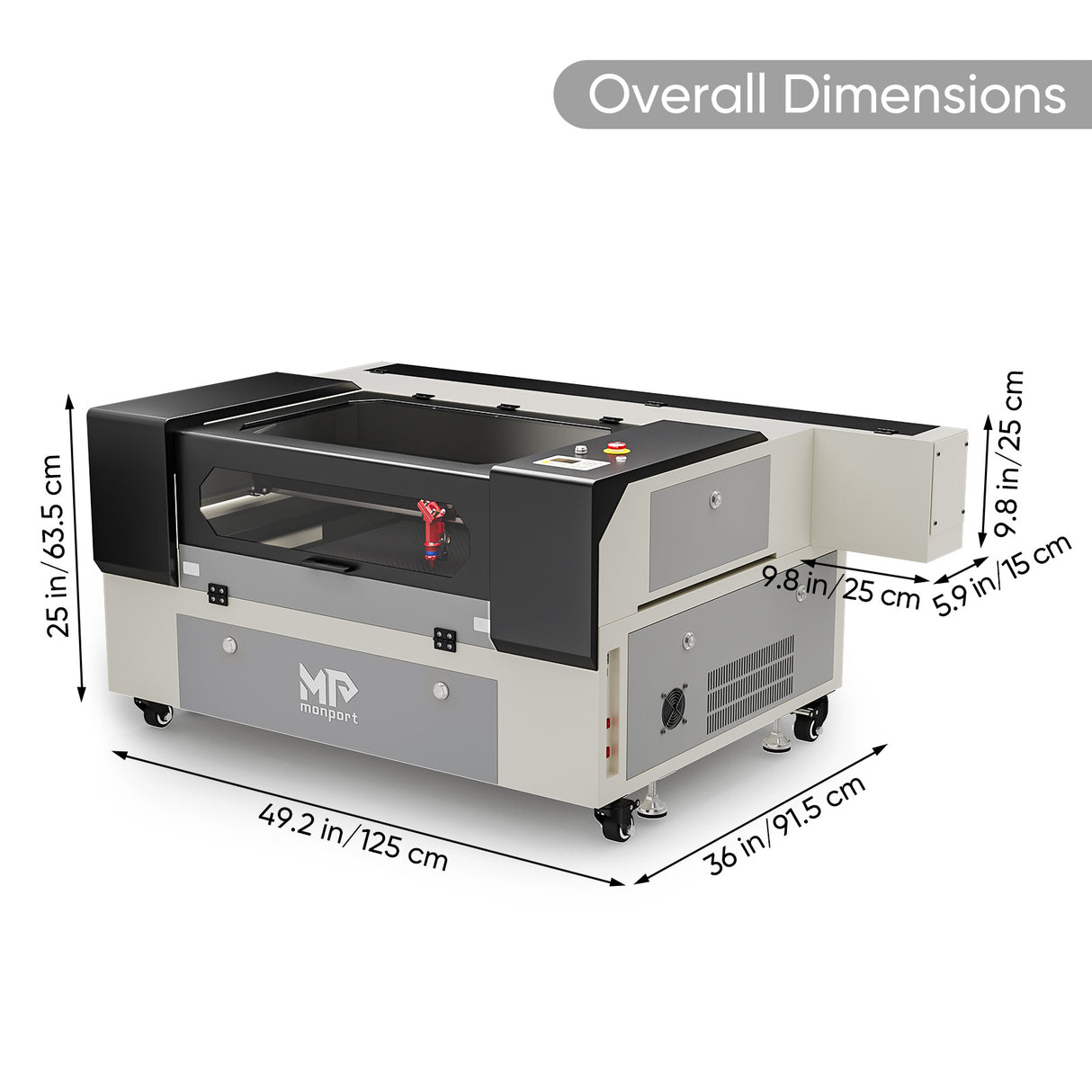Monport 90W CO2 Laser Engraver & Cutter (28" x 20") with Autofocus