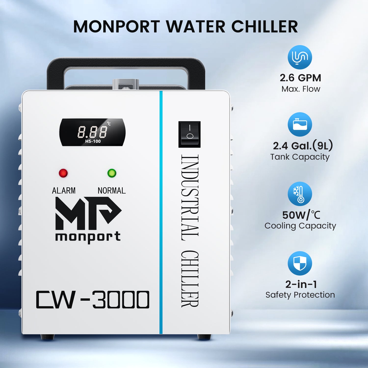 Monport 9L CW-3000 Water Cooling System for 30W-65W CO2 Laser Engraver