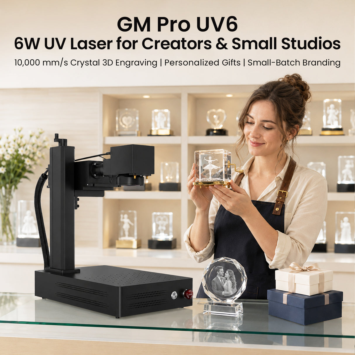 Monport UV Pro 6W UV Laser Engraver & Marking Machine | Supports Crystal 3D Subsurface Internal Engraving