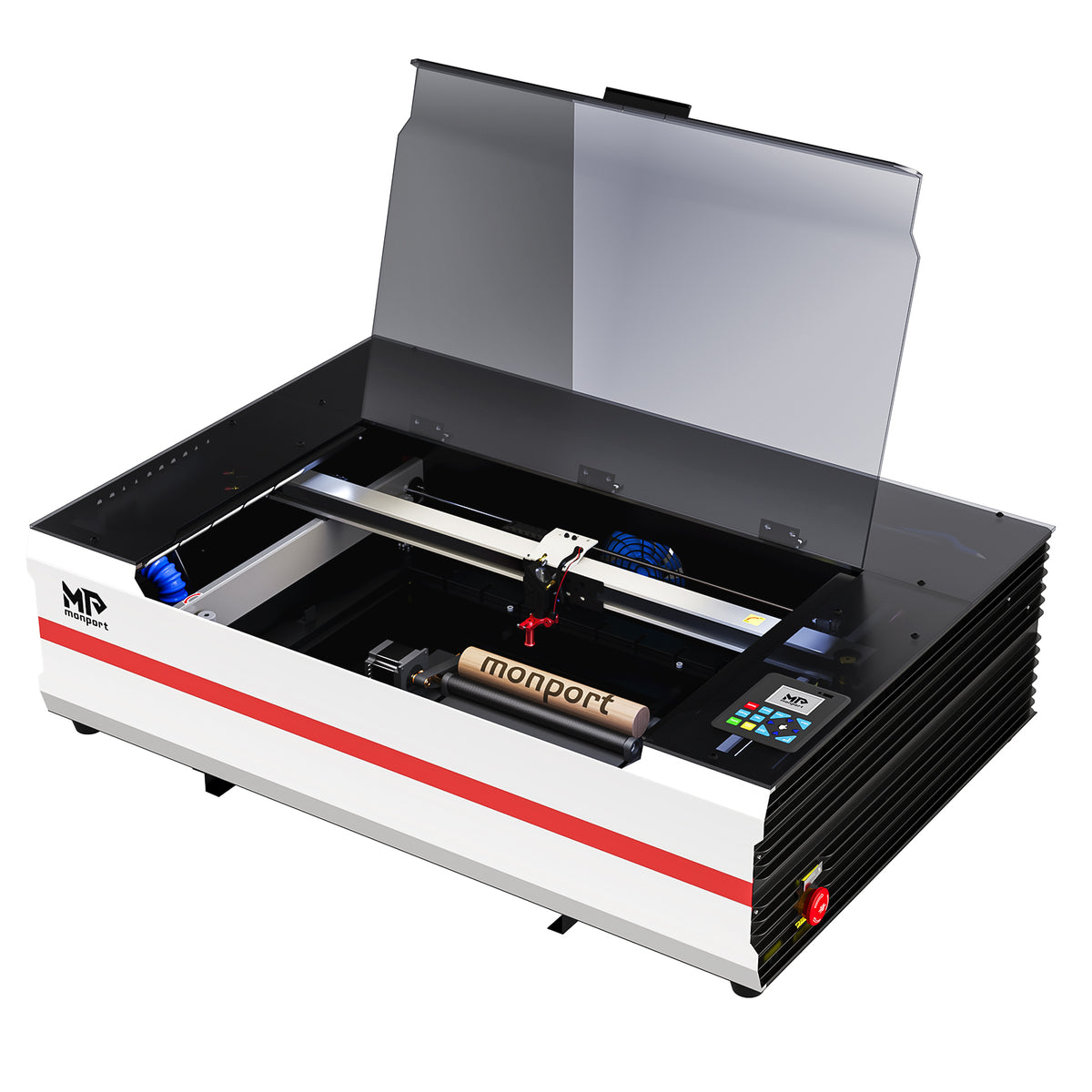 Monport Reno65 Pro Upgraded 65W Desktop CO2 Laser Engraver & Cutter (24" × 16") | Built-In Water Cooling, Magnetic Assisted Autofocus