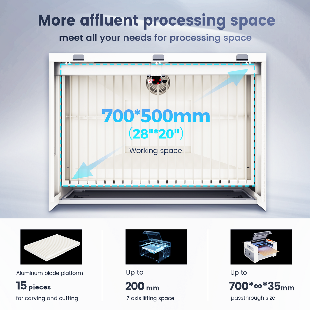Monport Effi7S Upgraded 90W CO2 Laser Engraver & Cutter 700x500mm (28" ×20") with Autofocus
