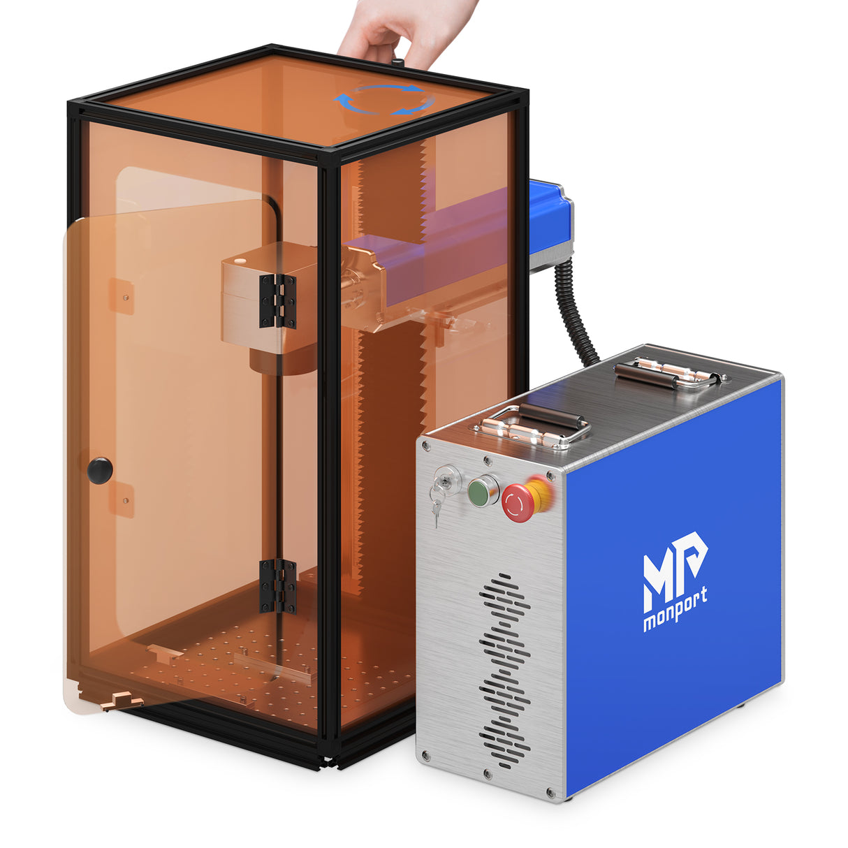 Monport Laser Engraver Enclosure for GQ, GPro And GT Fiber Laser (with Door Protection Switch)