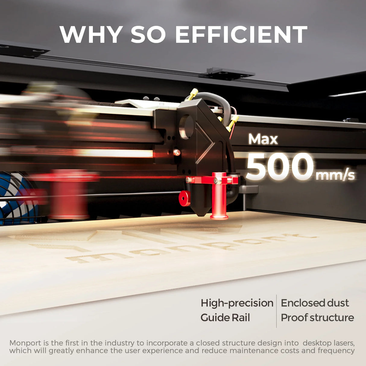 Monport Reno65 65W Desktop CO2 Laser Engraver & Cutter (24“X 16“) with brand new Assisted Auto Focus