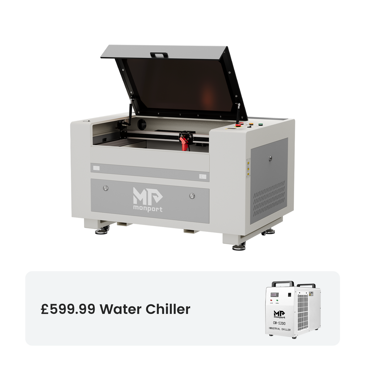 Monport 60W CO2 Laser Engraver & Cutter (24" x 16") with Autofocus