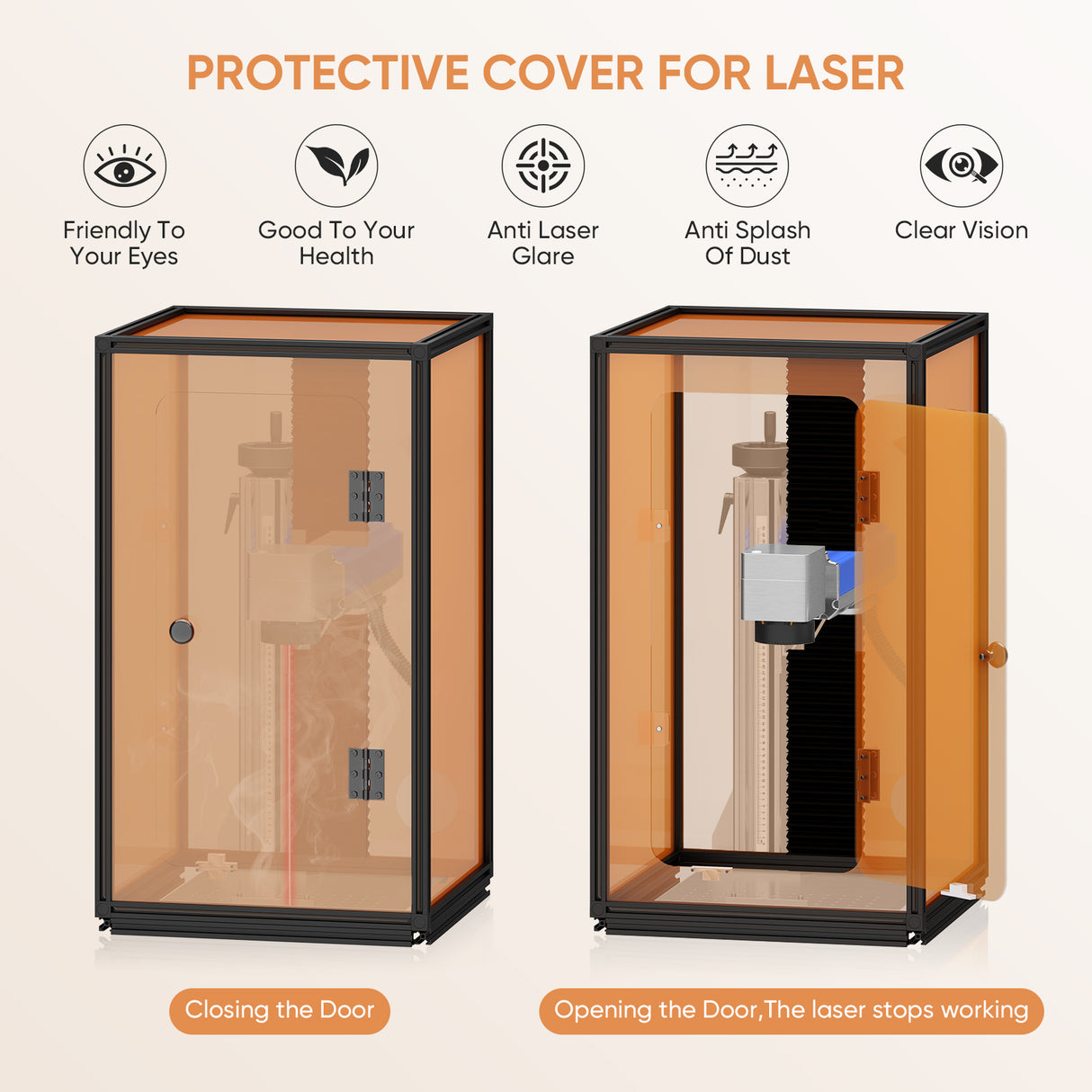 Monport Laser Engraver Enclosure for GQ, GPro And GT Fiber Laser (with Door Protection Switch)