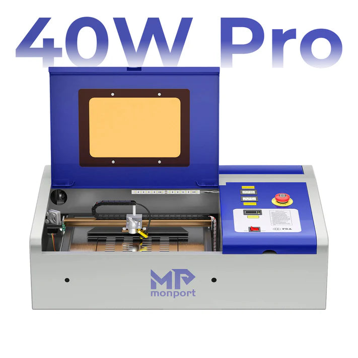 Monport 40W Pro Lightburn-ready (12" X 8") CO2 Laser Engraver & Cutter with CE Approval