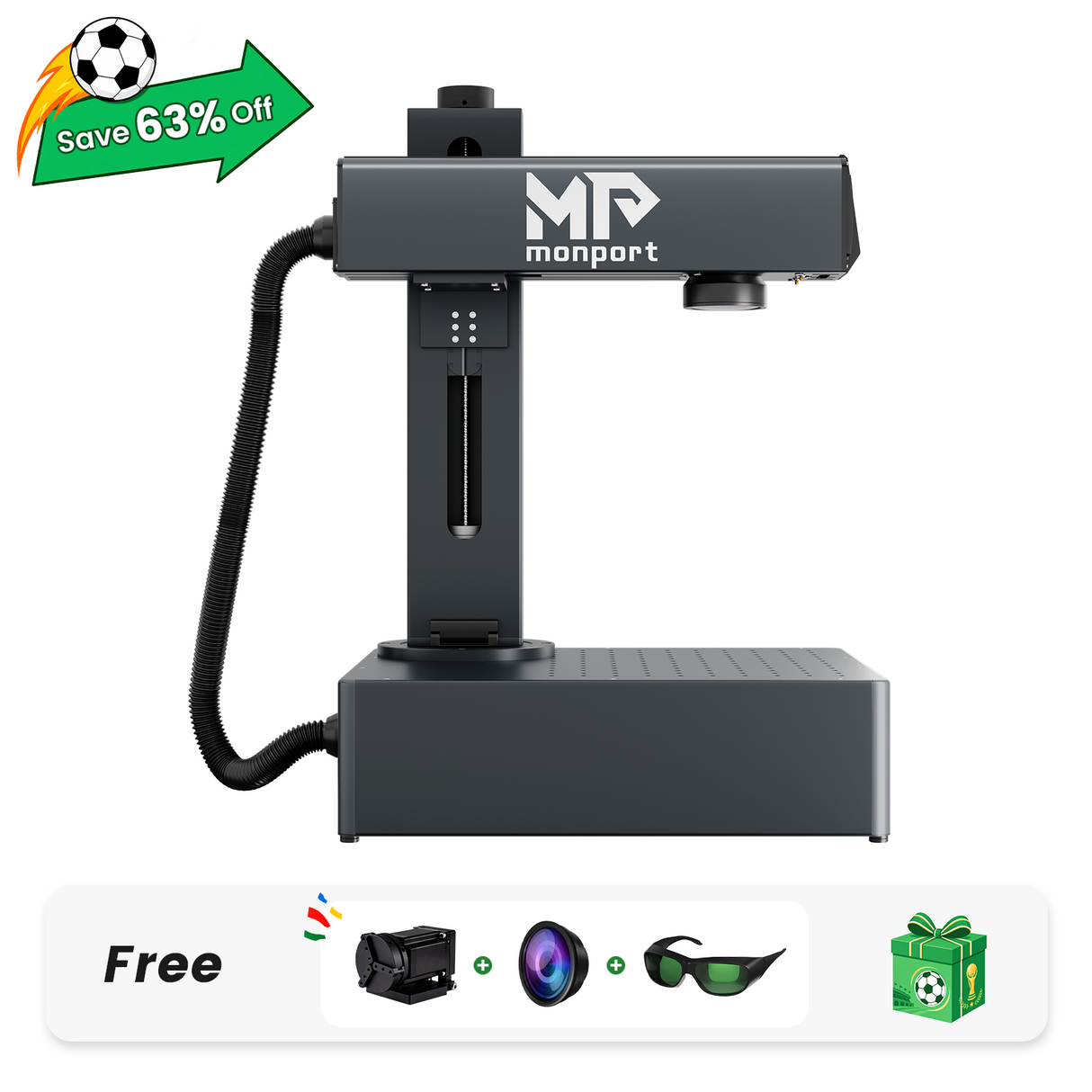 Monport GA 20W Integrated Fiber Laser Engraver & Marking Machines with Auto Focus