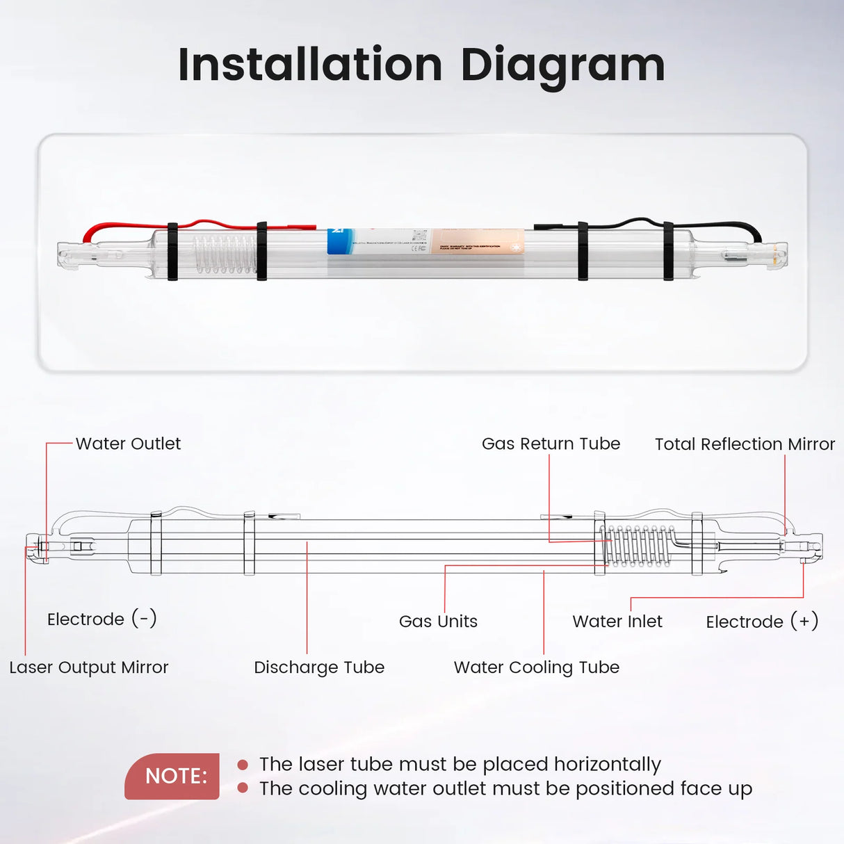 Monport 45W CO2 Laser Tube for Laser Engraver