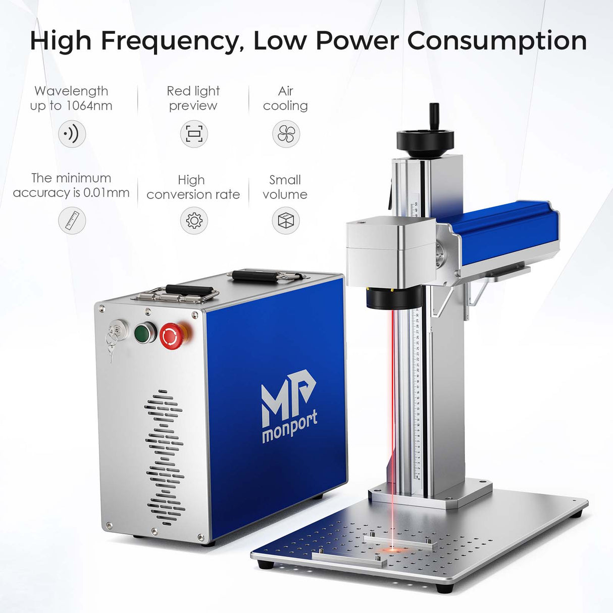 Monport 30W (5.9" x 5.9") Fiber Laser Engraver & Marking Machine with CE Approval