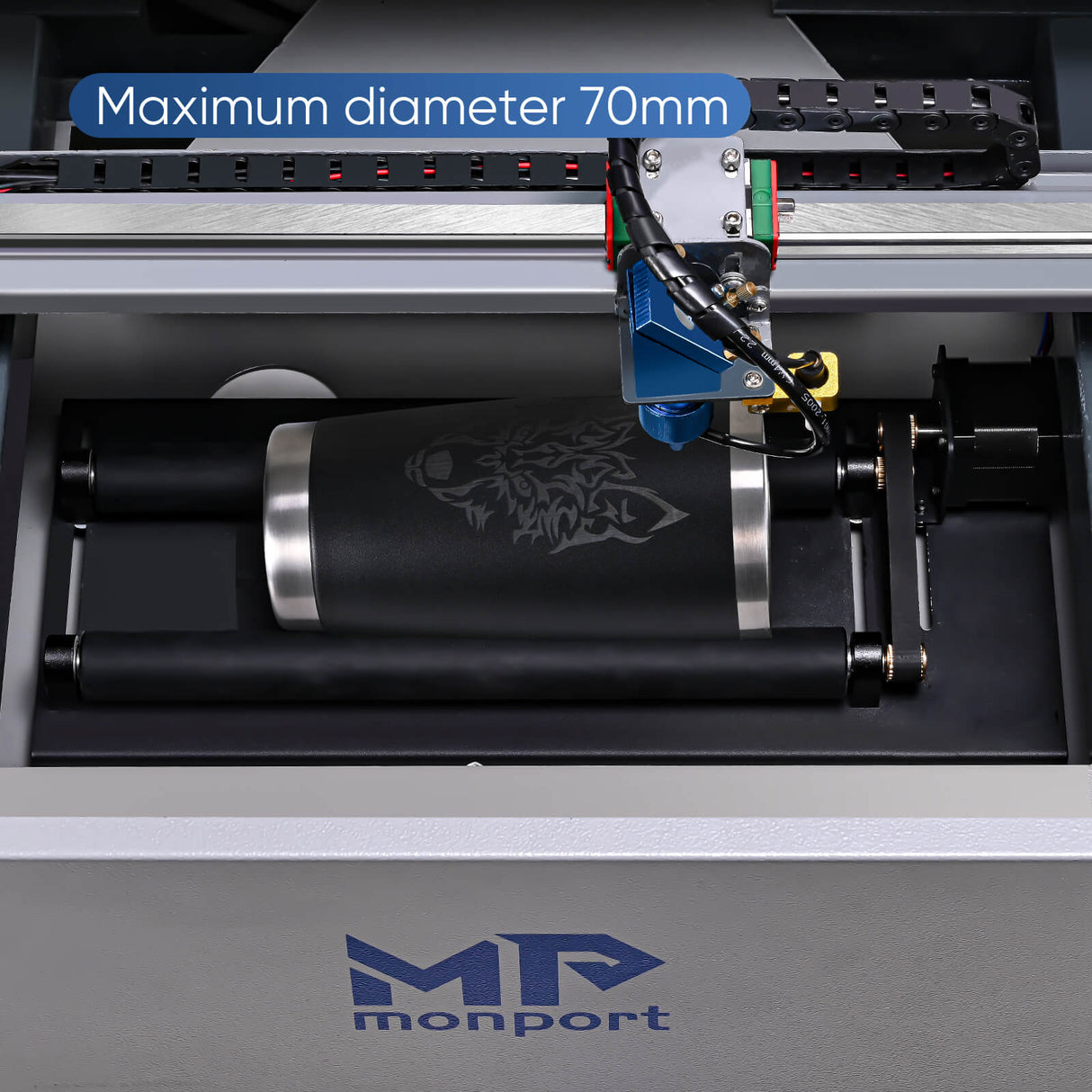 Monport Upgraded Laser Rotary Roller 360° for 40W CO2 Laser Engraver To Hold Cylindrical Objects