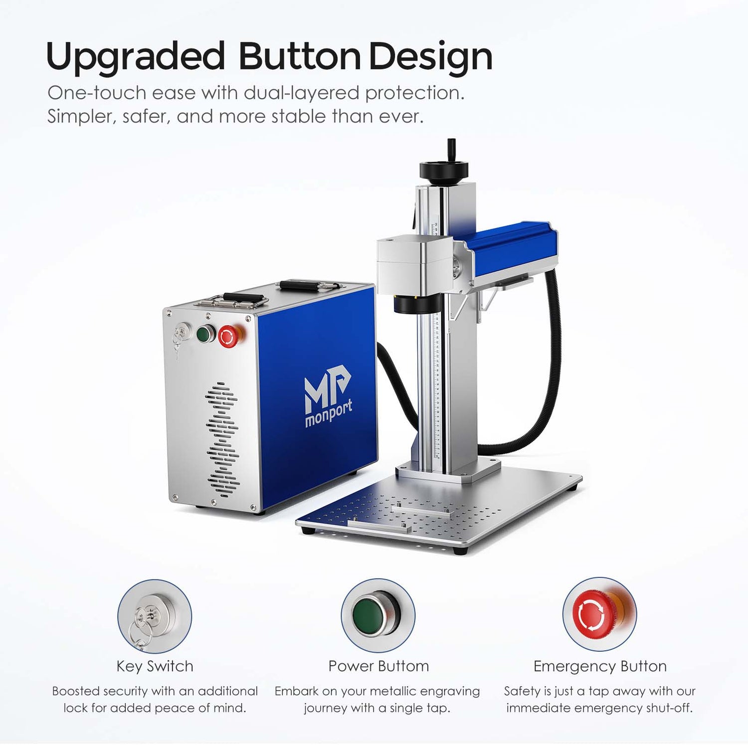 Monport 50W (7.9" x 7.9") Fiber Laser Engraver & Marking Machine with CE Approval
