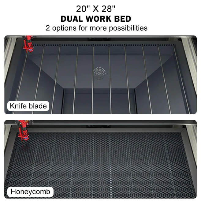 monport 60w autofocus co2 laser engraver dual work bed