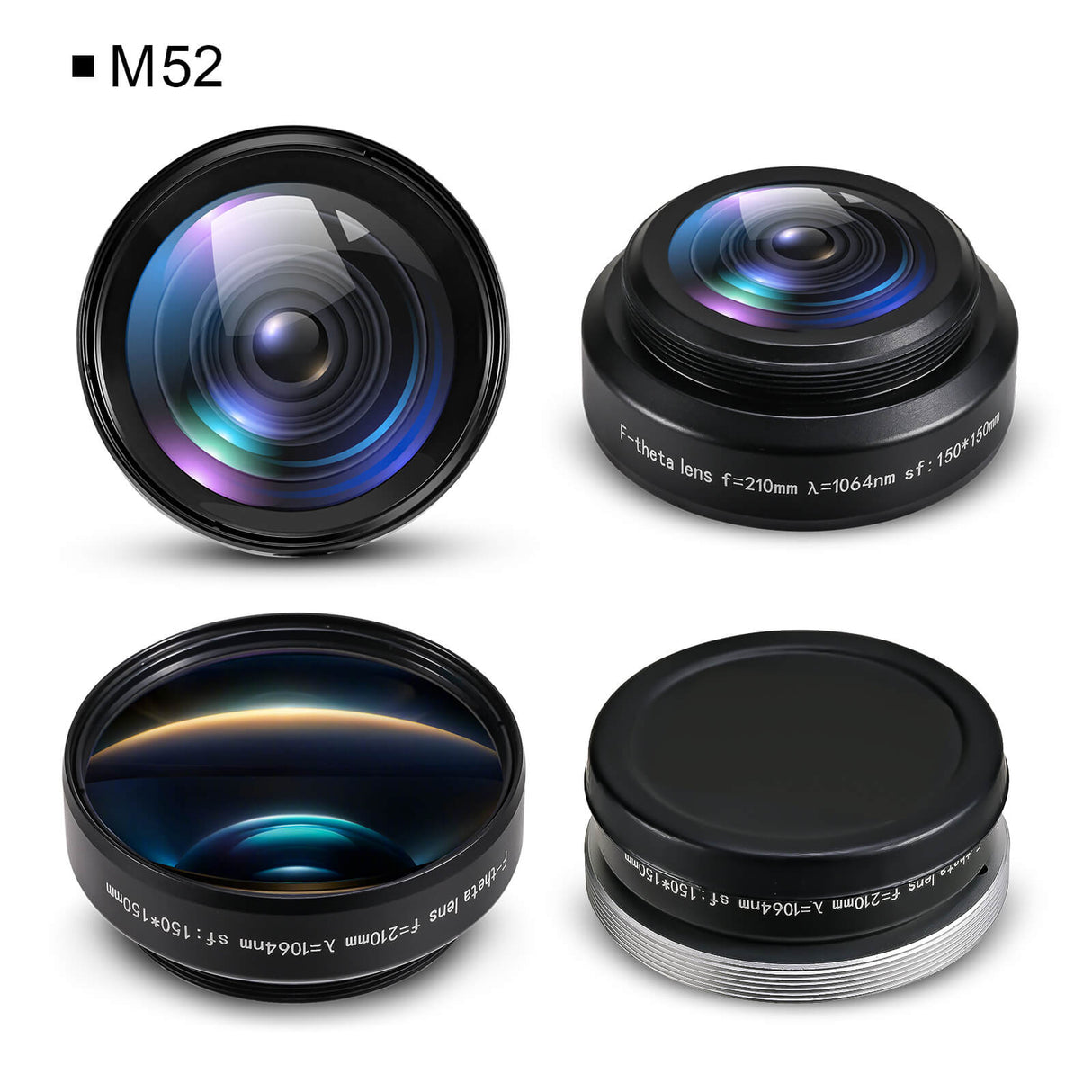 Monport F-theta M52 150mm*150mm Replacement Optical Scanning Lens for Fiber Laser Engraver