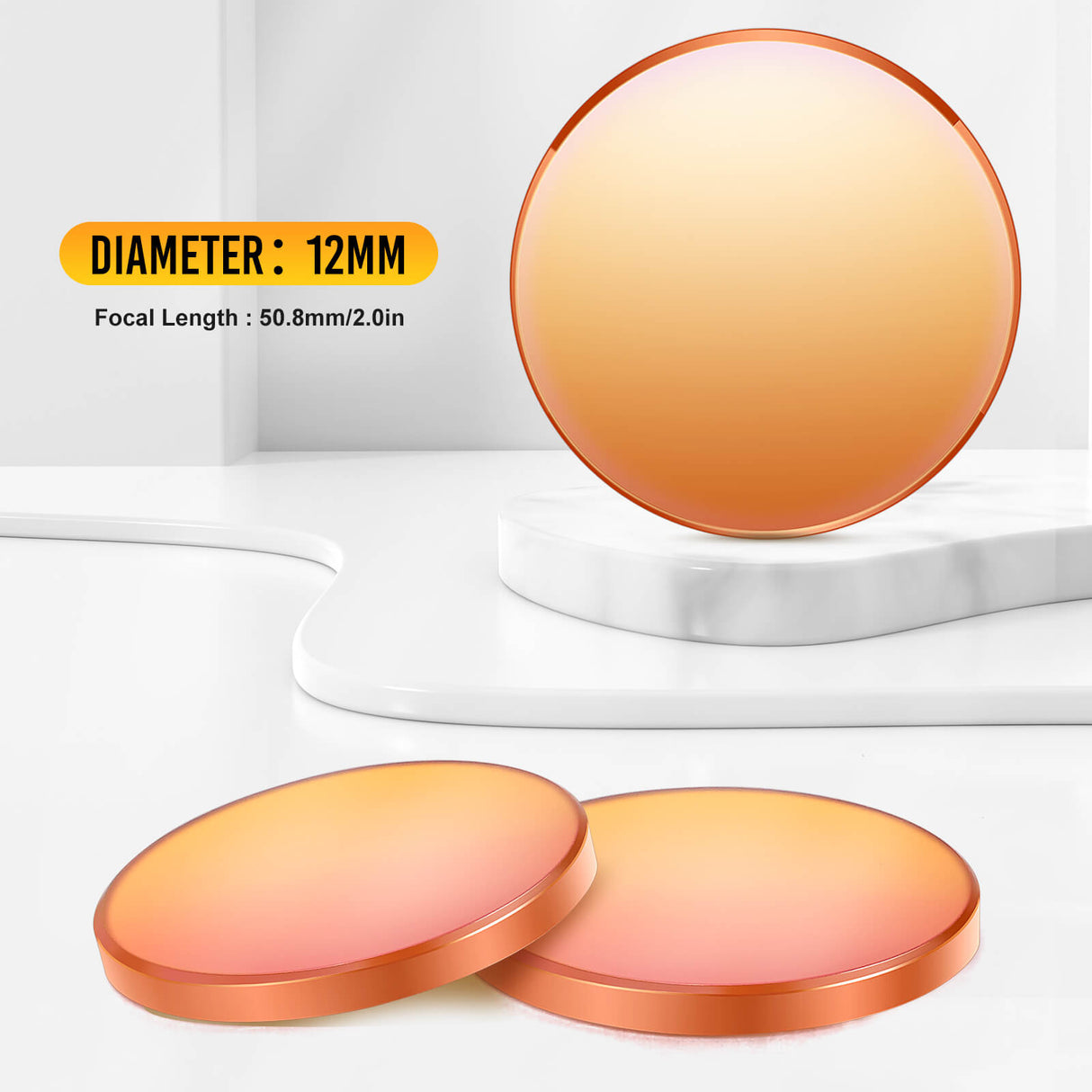 Monport 12mm Focus Lens for 40W CO2 Laser Engraver,D12*2-F50.8-1pcs