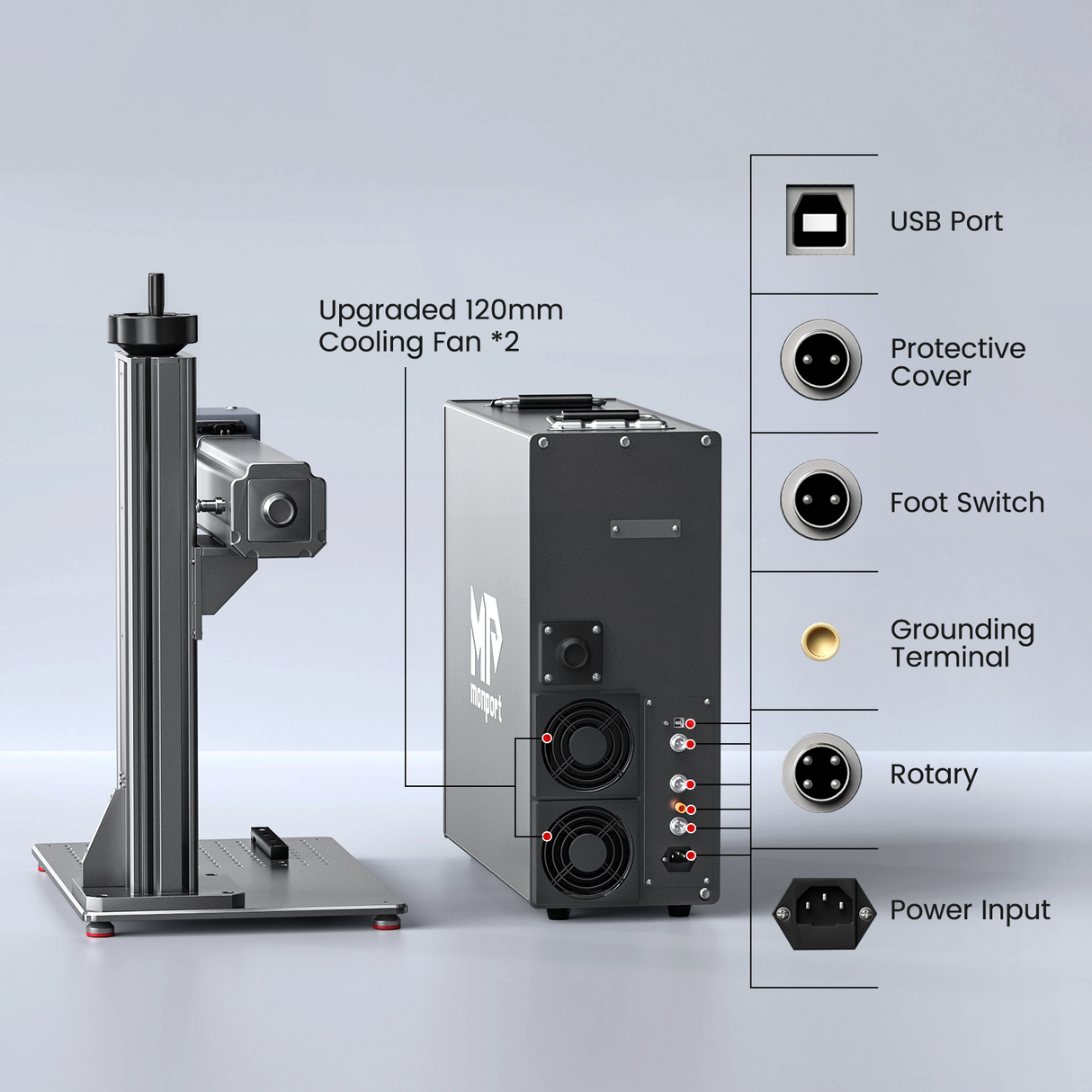 Monport GT 200W Split MOPA Fiber Laser Engraver & Color Marking Machine With AutoFocus