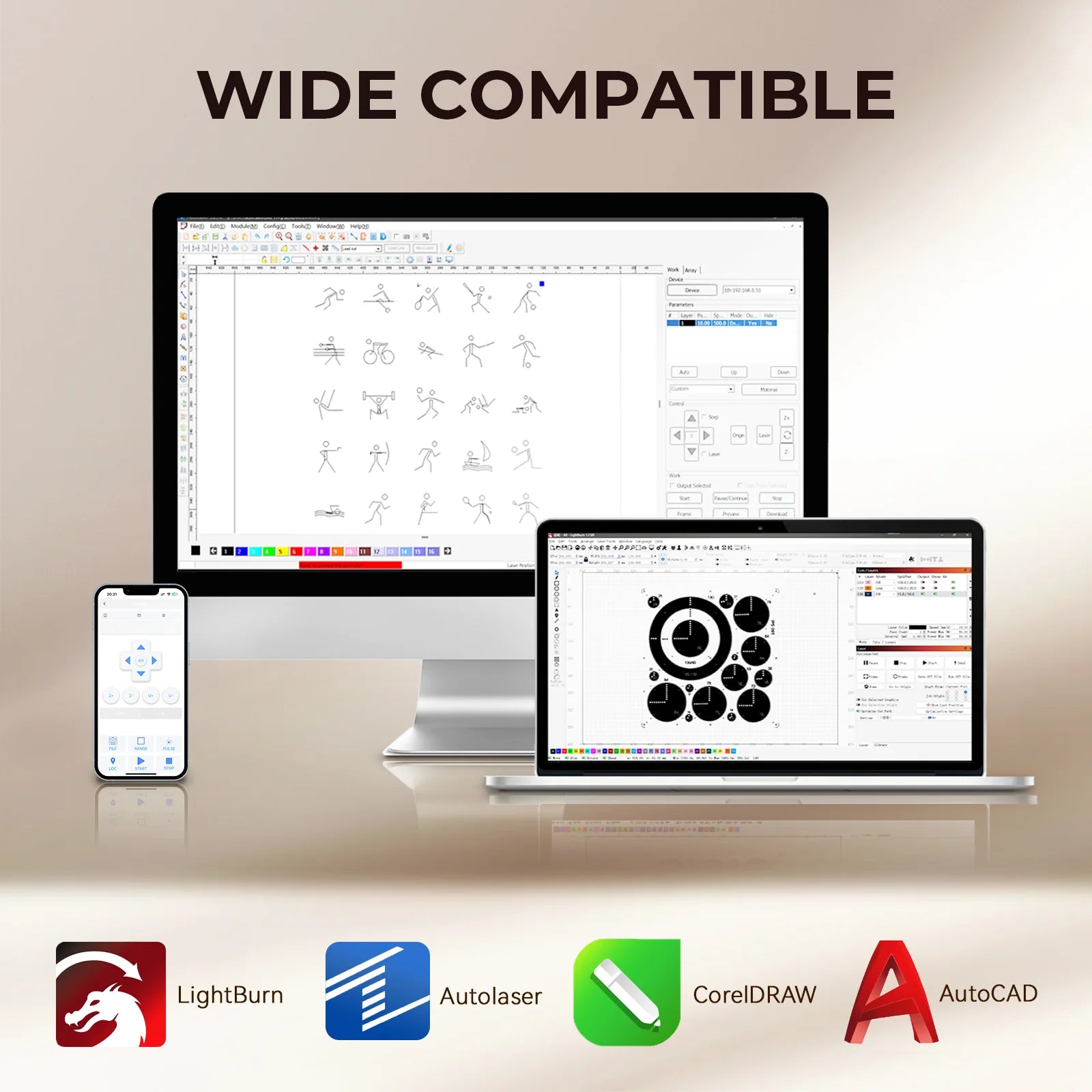 Monport Reno65 Pro 65W Desktop CO2 Laser Engraver & Cutter (24”X16”) with brand new DSP Controller and Assisted Autofocus