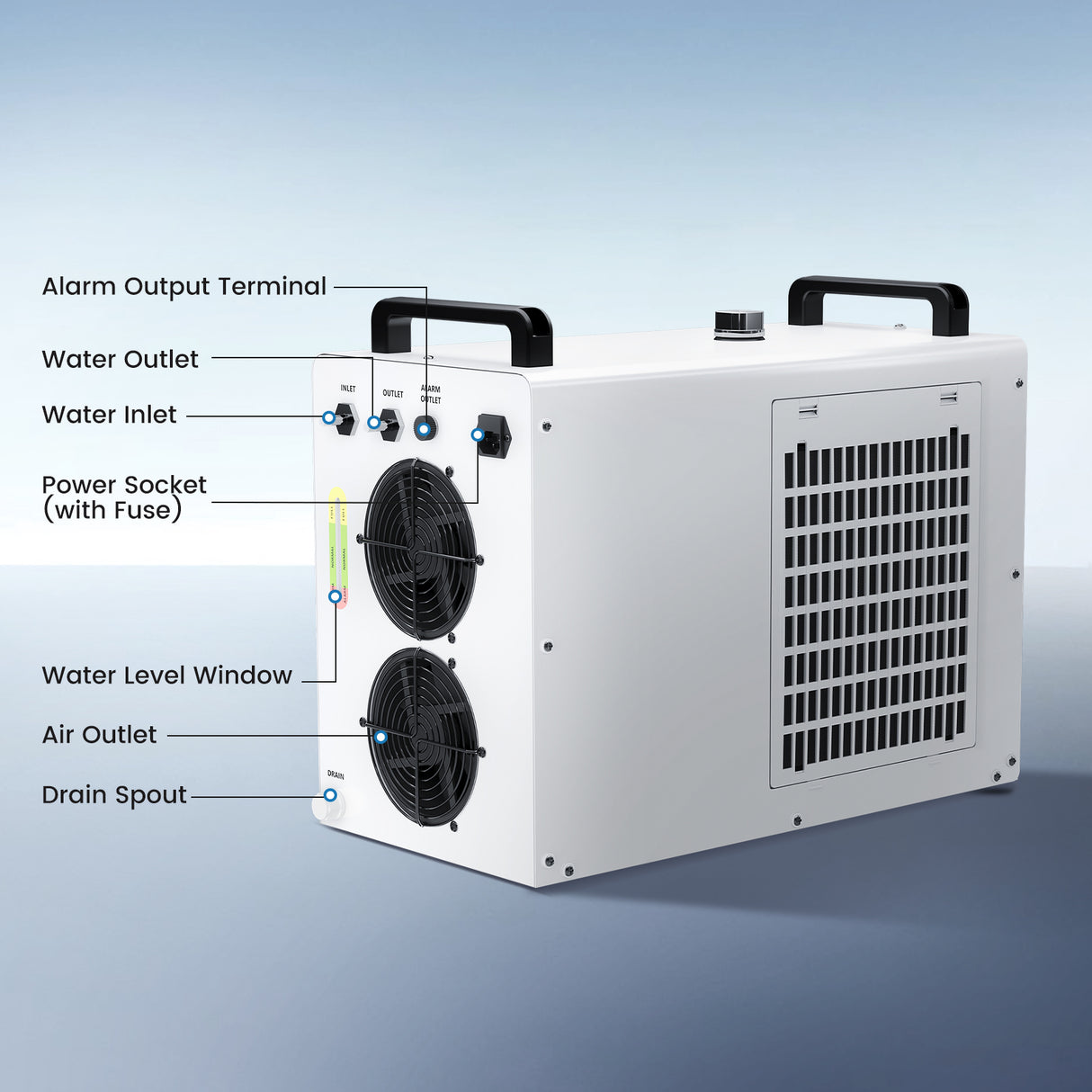Monport 6L CW-5200 Industrial Water Chiller for 40W-150W CO2 Laser Engraver