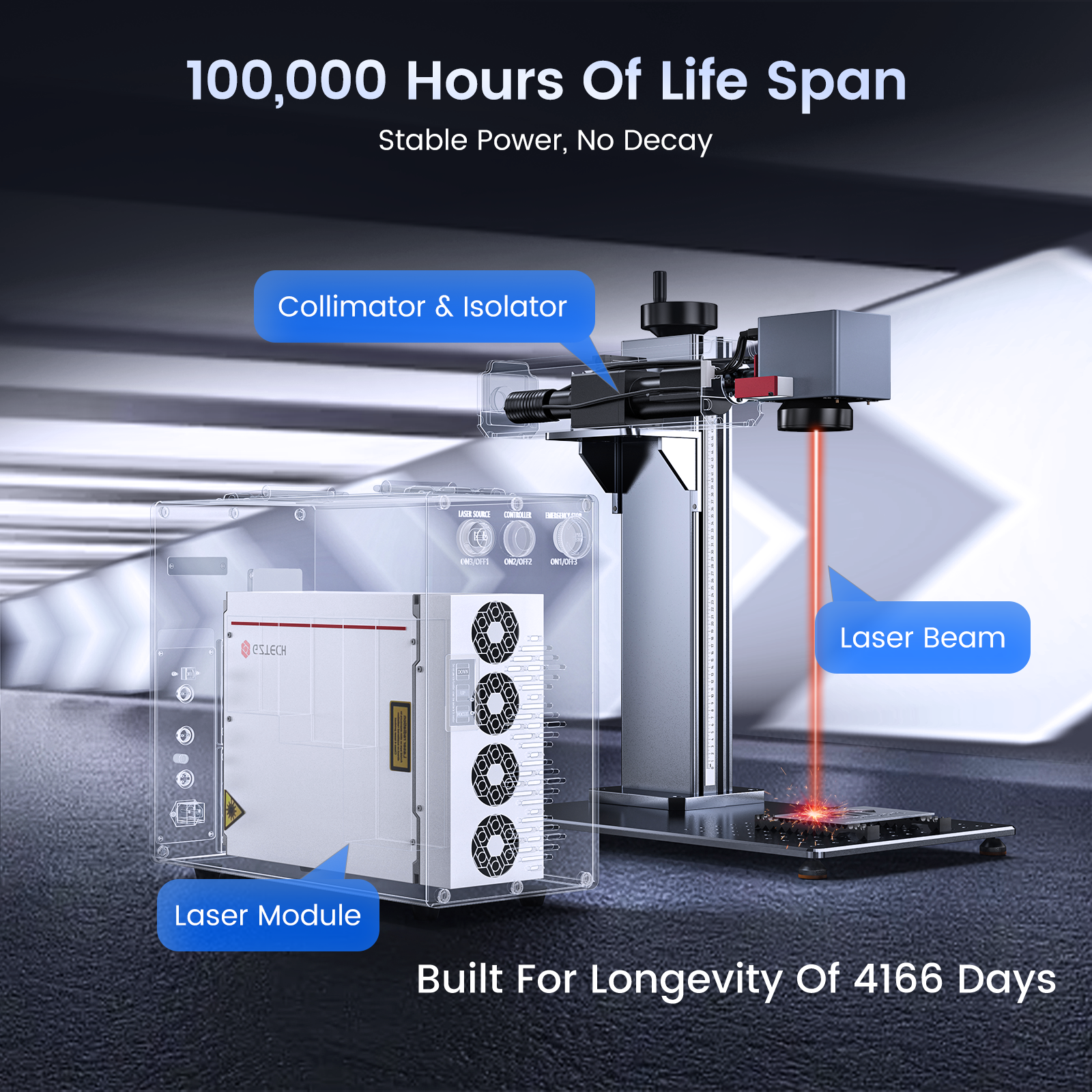 Monport GT 30W Split MOPA Fiber Laser Engraver & Color Marking Machine With AutoFocus