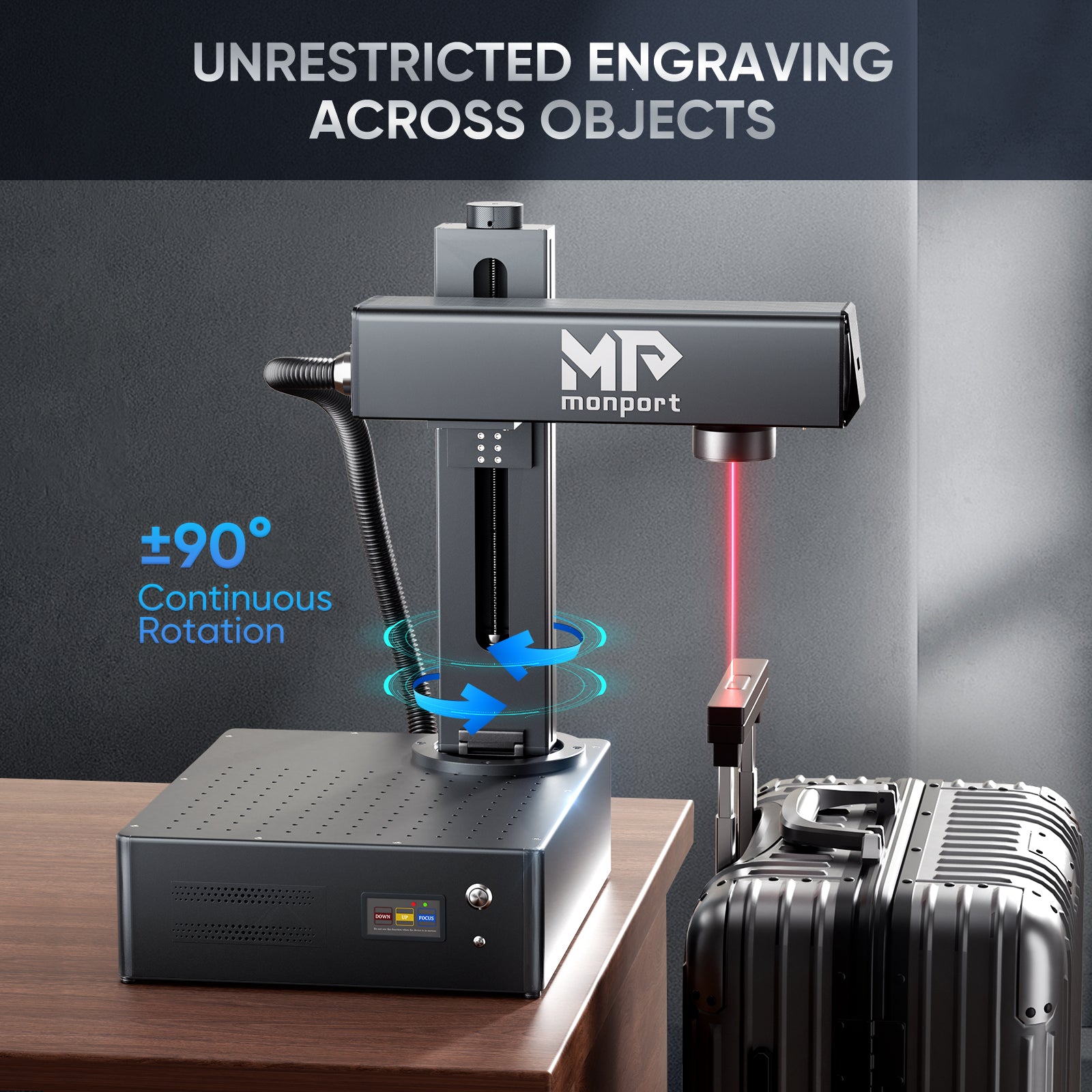 Monport GA 30W Integrated Fiber Laser Engraver & Marking Machines with Auto Focus