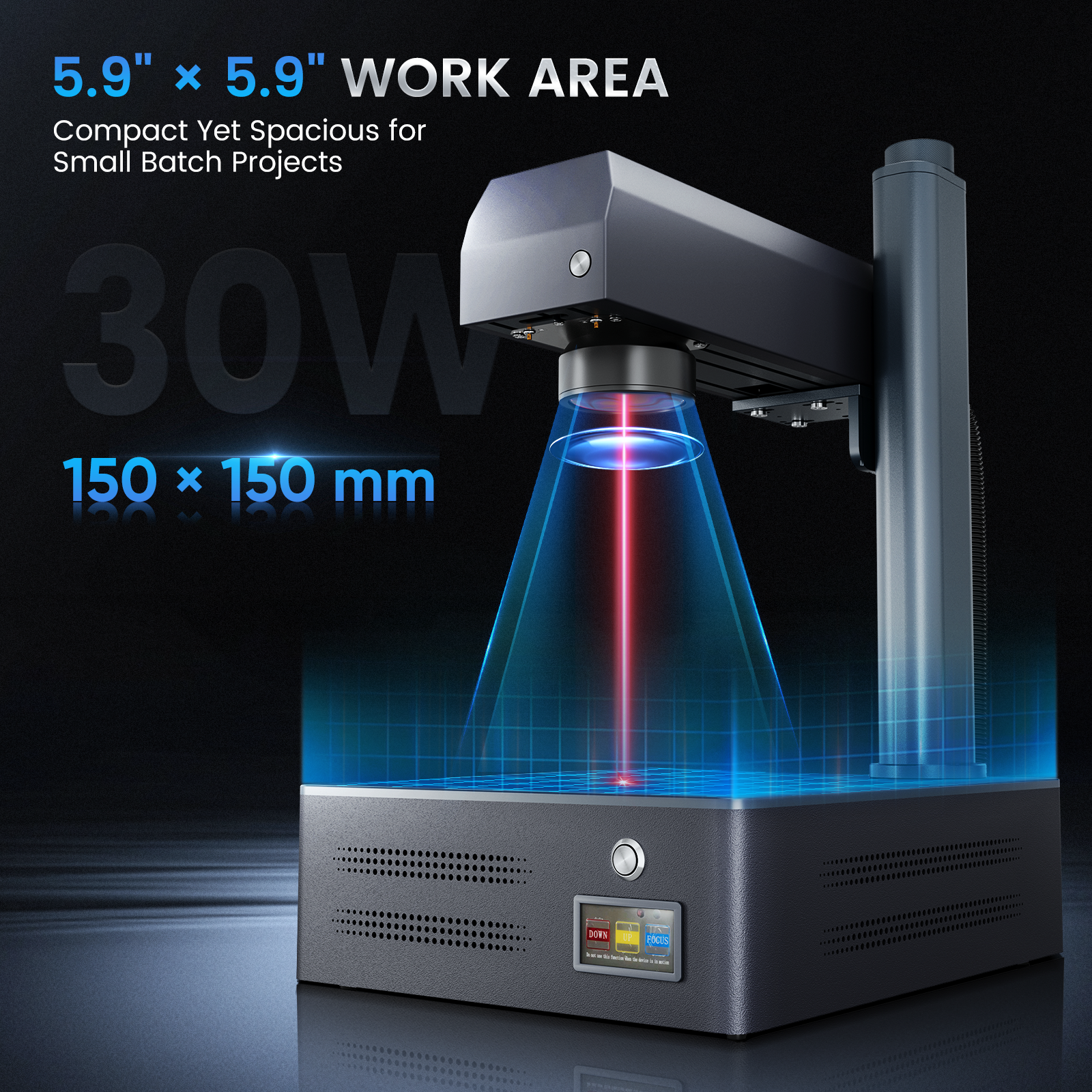 Monport GM 30W Pro Integrated Fiber Laser Engraver & Marking Machine with AutoFocus