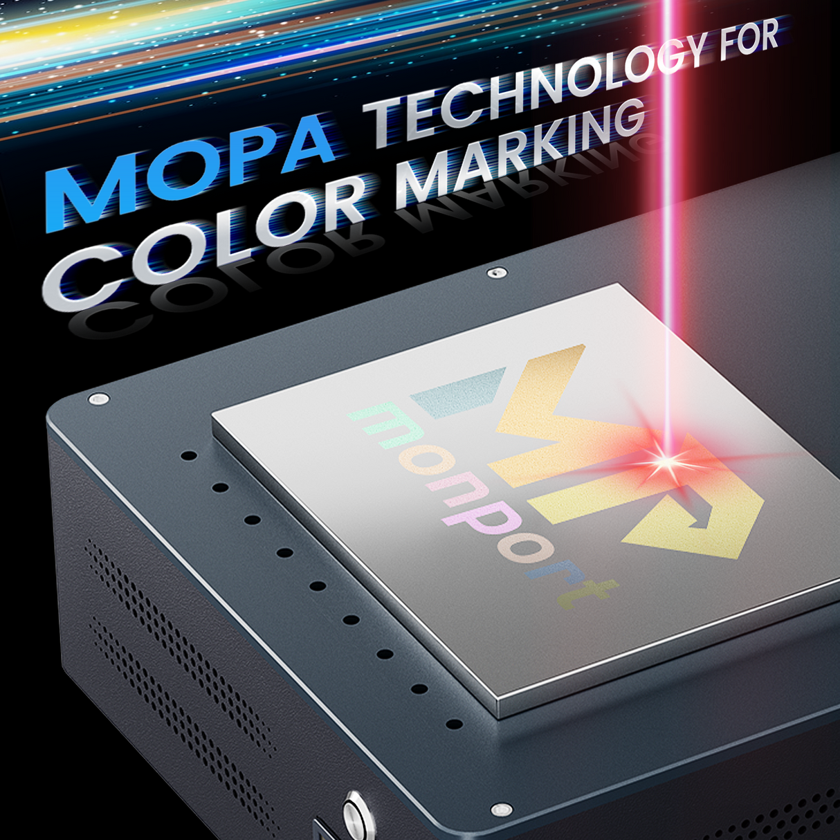 Monport GM 60W Pro Integrated MOPA Fiber Laser Engraver & Marking Machine with AutoFocus