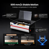 Monport Reno45 Pro Upgraded 45W Desktop CO2 Laser Engraver and Cutter (16" x 12") with Built-in Water Chiller & Brand New Assisted Autofocus