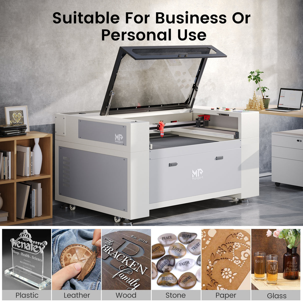 Monport 100W CO2 Built-in Water Cooling System Laser Engraver & Cutter (1000 x 600mm)