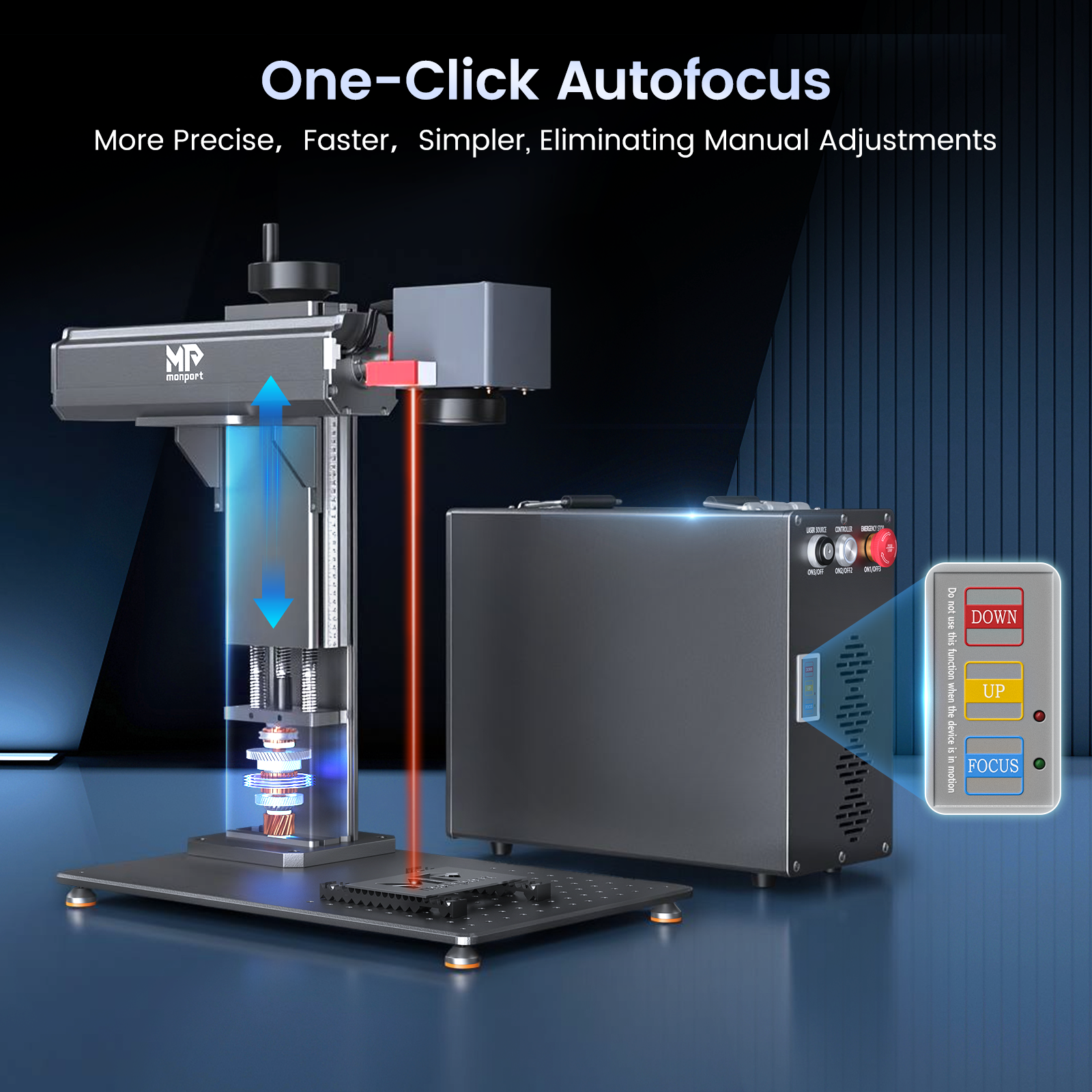 Monport GT 30W Split MOPA Fiber Laser Engraver & Color Marking Machine With AutoFocus