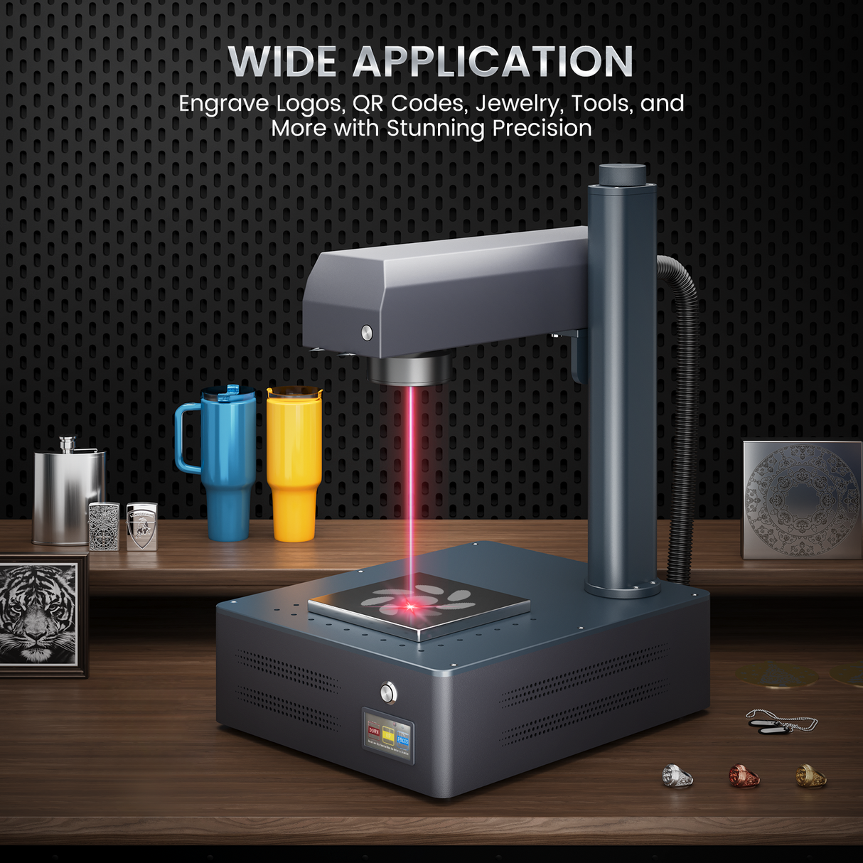 Monport GM 30W Pro Integrated Fiber Laser Engraver & Marking Machine with AutoFocus - Machine