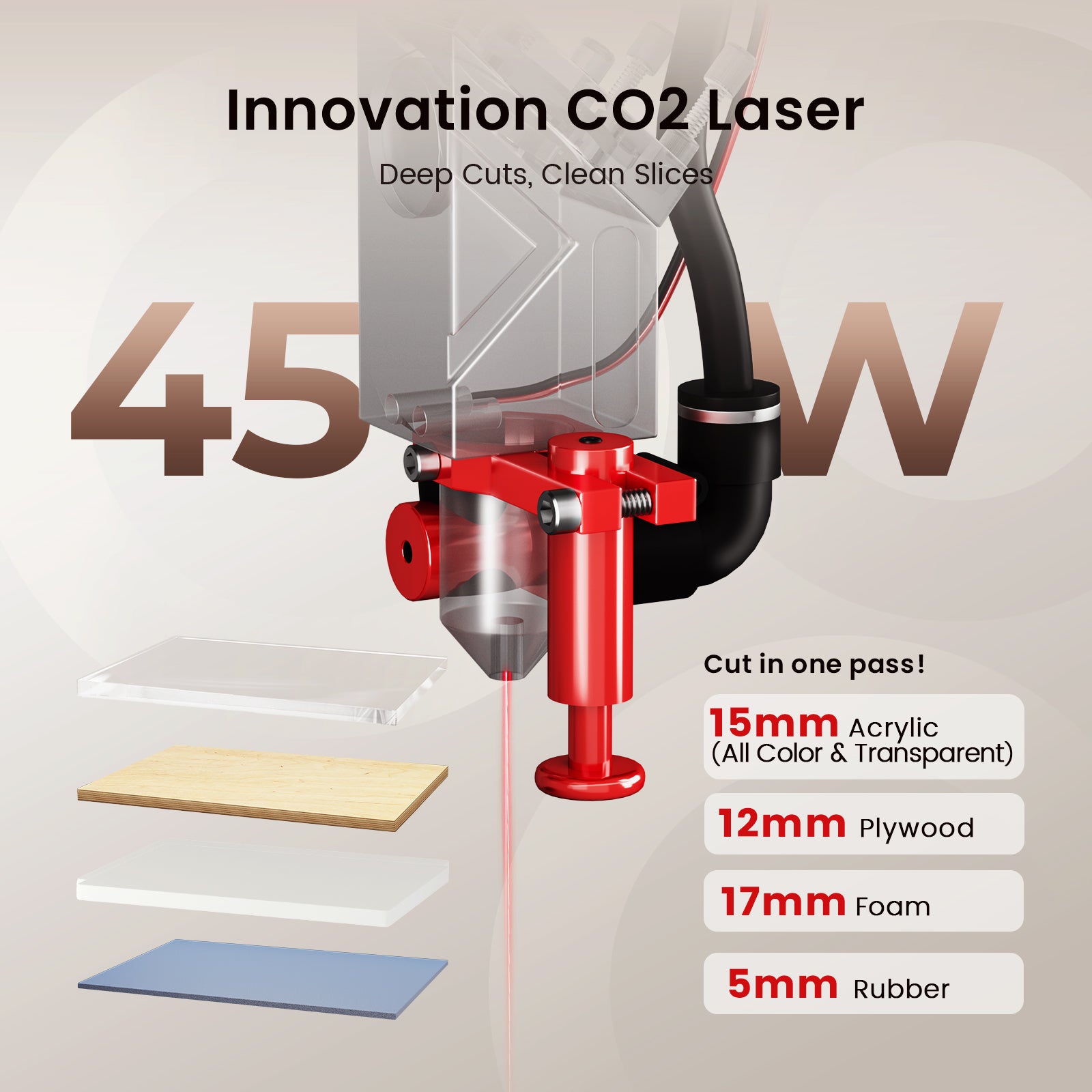 Monport Reno45 Pro 45W Desktop CO2 Laser Engraver & Cutter (16