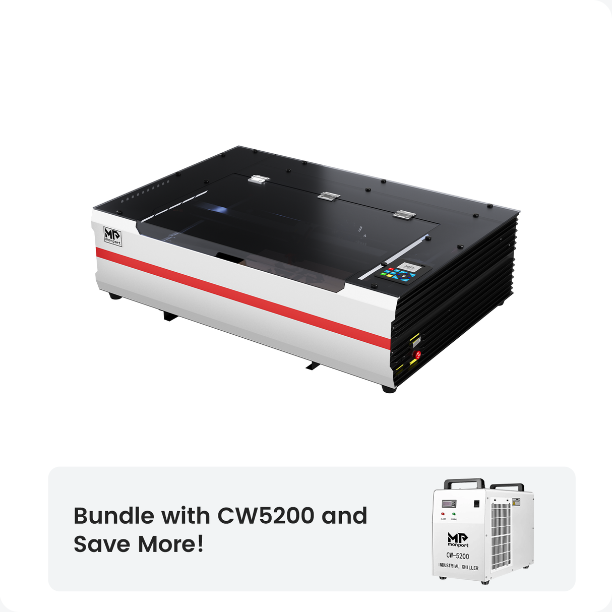 Monport Reno65 Pro 65W Desktop CO2 Laser Engraver & Cutter (24" X 16") with Brand New DSP Controller and Semi-Autofocus