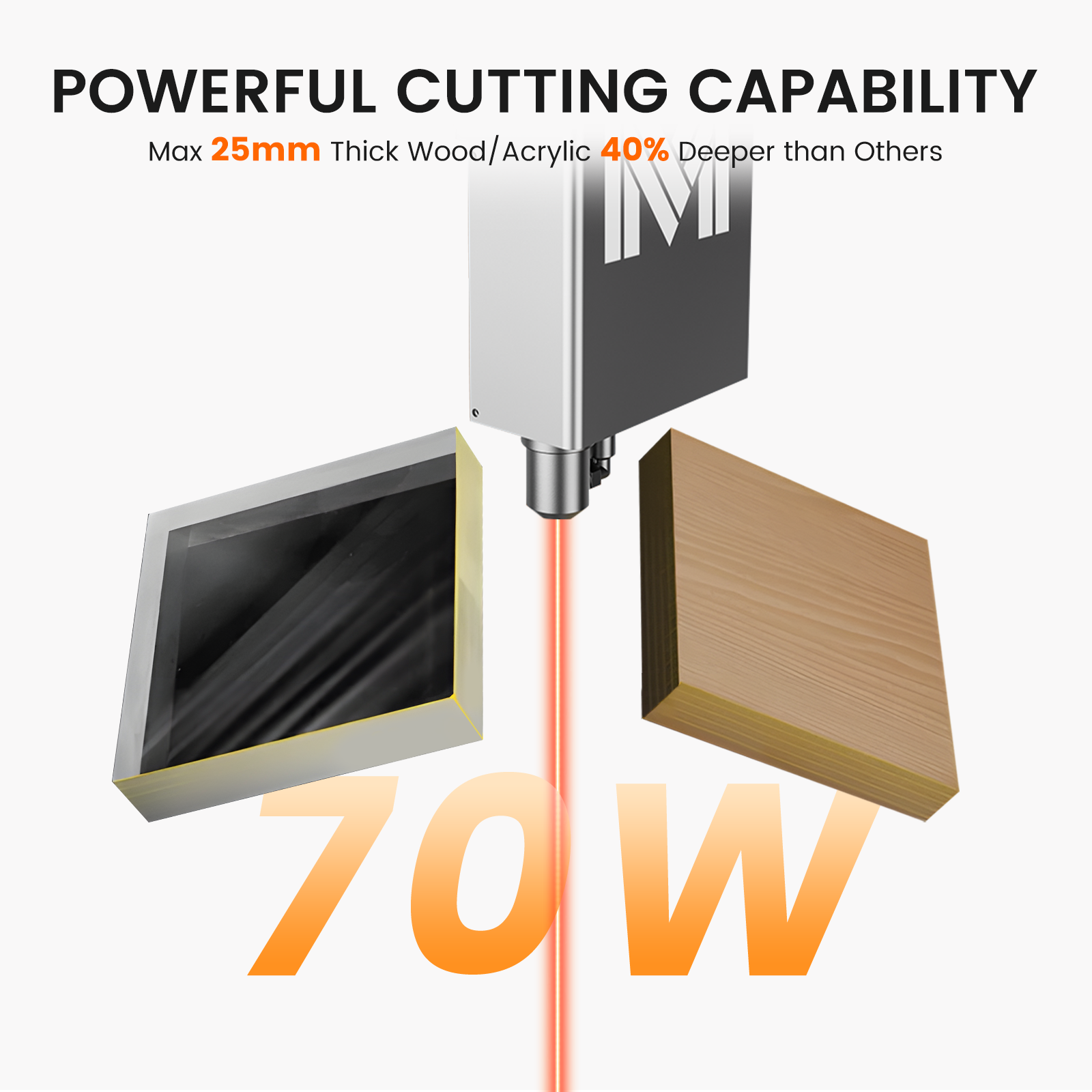 Monport MEGAS – Mega Series Upgrade: 70W CO₂ Laser Engraving and Cutting Machine with Intelligent Precision