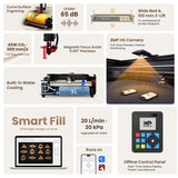 Monport Reno45 Pro Vision Upgraded 45W CO2 Laser Engraver & Cutter with Built-in Water Cooling & 8MP HD Camera
