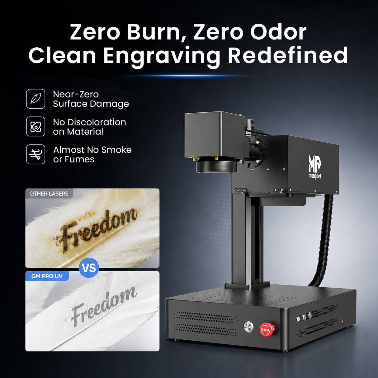 Monport UV Pro 6W UV Laser Engraver & Marking Machine | Supports Crystal 3D Subsurface Internal Engraving