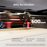 Monport Reno45 Pro Vision 45W Desktop CO2 Laser Engraver & Cutter (16" X 12") with 8MP HD Camera and Magnetic Assisted Autofocus