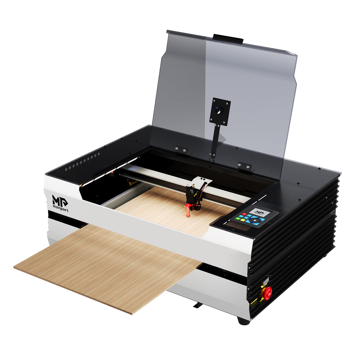Monport Reno45 Pro Vision 45W Desktop CO2 Laser Engraver & Cutter (16" X 12") with 8MP HD Camera and Magnetic Assisted Autofocus