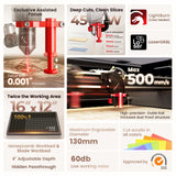 Monport Reno45 45W Desktop CO2 Laser Engraver & Cutter (16"X12") with Brand New Assisted-Autofocus