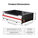 Monport Reno65 Pro Vision 65W Desktop CO2 Laser Engraver & Cutter (24" X 16") with 8MP HD Camera and Magnetic Assisted Autofocus