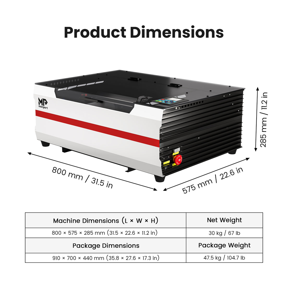 Monport Reno45 Pro Upgraded 45W Desktop CO2 Laser Engraver and Cutter (16