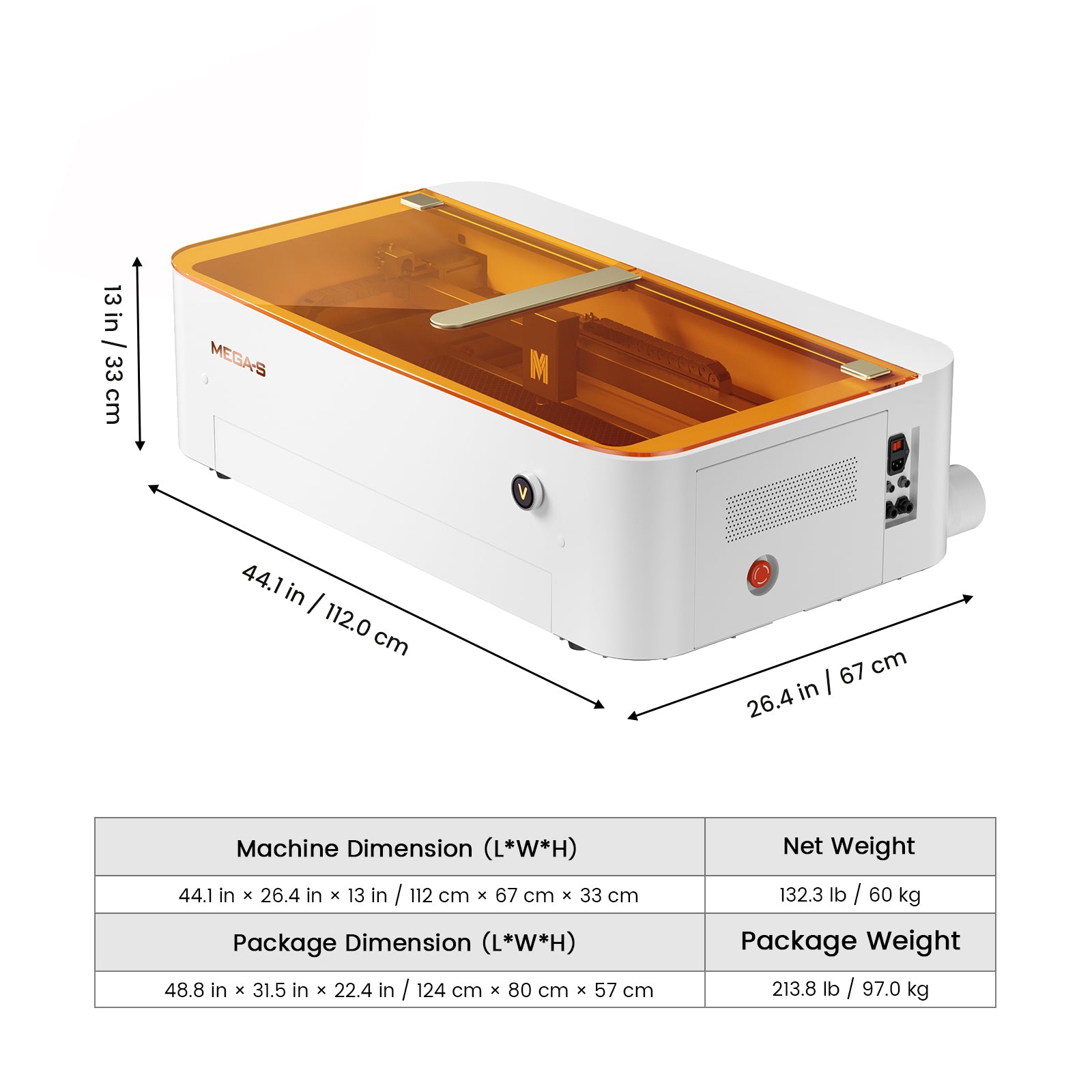 Monport MEGAS – Mega Series Upgrade: 70W CO₂ Laser Engraving and Cutting Machine with Intelligent Precision