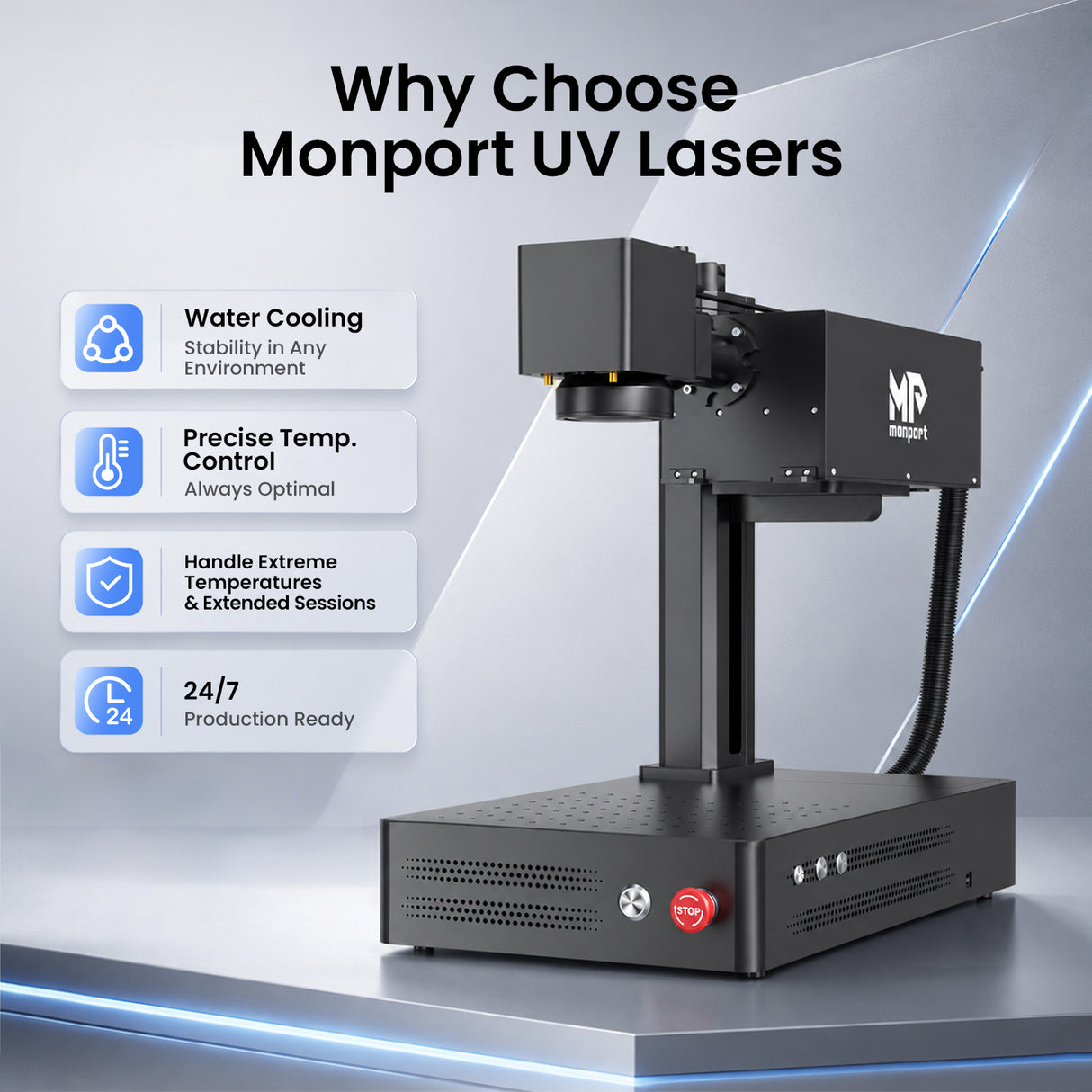 Monport UV Pro 6W UV Laser Engraver & Marking Machine | Supports Crystal 3D Subsurface Internal Engraving