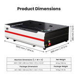 Monport Reno65 Pro Upgraded 65W Desktop CO2 Laser Engraver & Cutter (24" × 16") | Built-In Water Cooling, Magnetic Assisted Autofocus