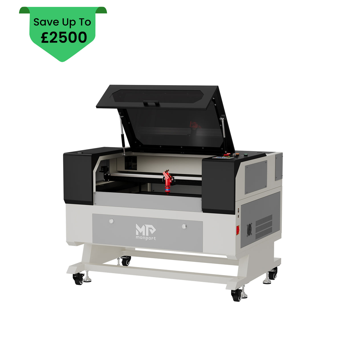 Monport 60W CO2 Laser Engraver & Cutter (28" x 20") with Autofocus and Bracket